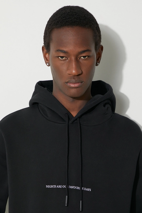 Хлопковая кофта Marcelo Burlon Party Quote Regular Hoodie CMBB007S24FLE0051001 чёрный