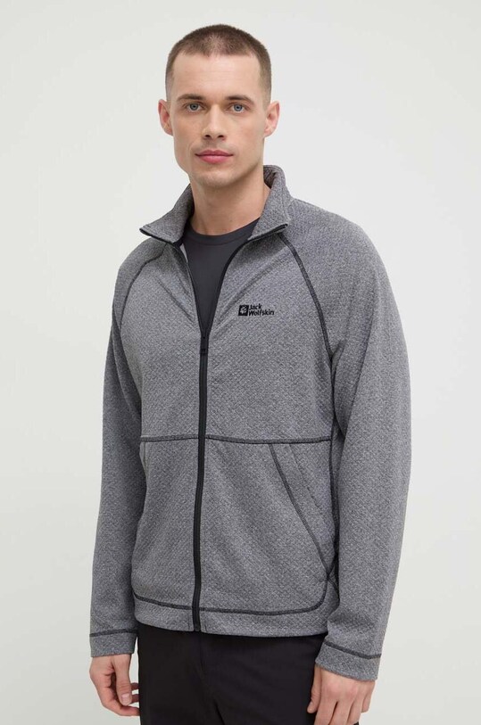 Športová mikina Jack Wolfskin FERNWEH JKT bez kapucne sivá 1711471
