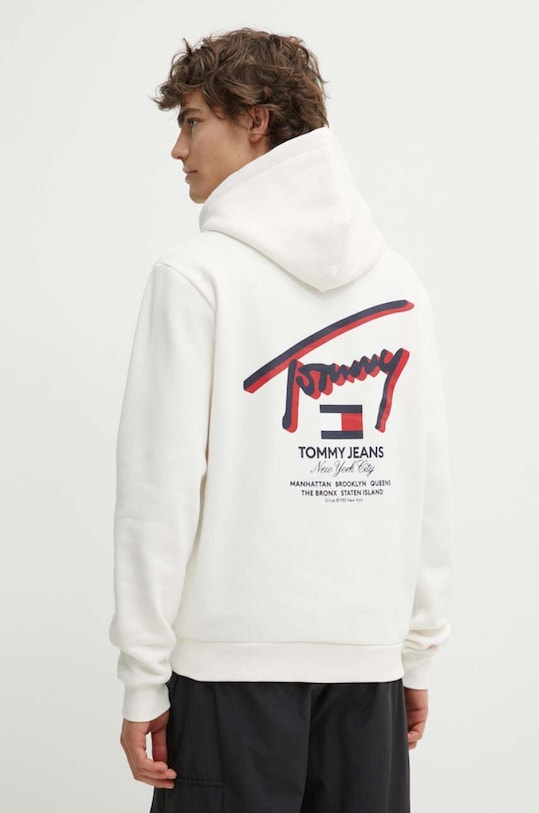 Mikina Tommy Jeans s kapucí béžová DM0DM18647