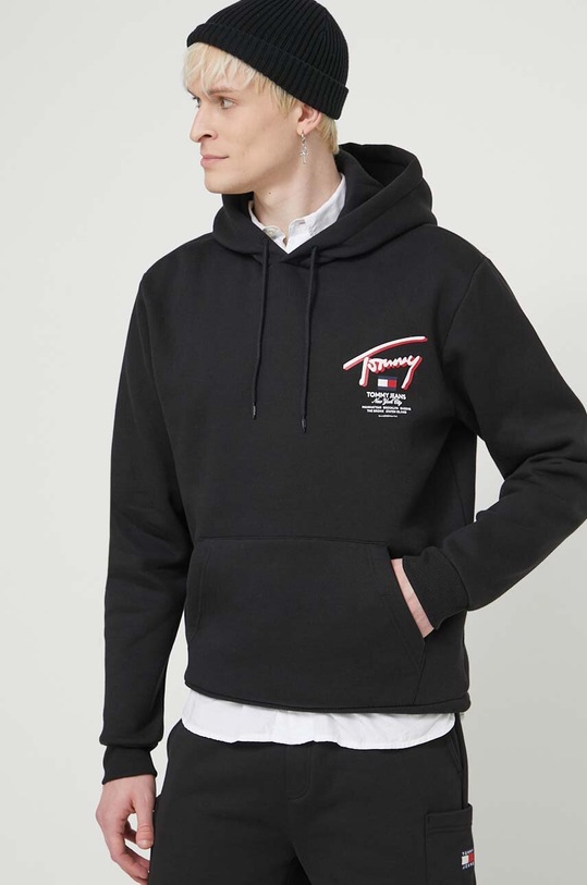 Tommy Jeans bluza z kapturem czarny DM0DM18647