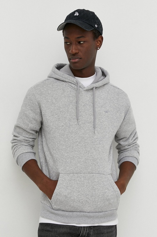 Μπλούζα Hollister Co. με κουκούλα γκρί KI322.4053.122