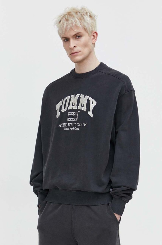 Tommy Jeans bluza bawełniana aplikacja szary DM0DM18635