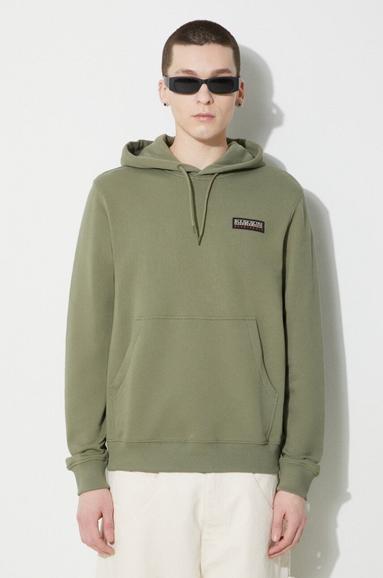 Βαμβακερή μπλούζα Napapijri B-Iaato H S απλικέ πράσινο NP0A4HPAGAE1