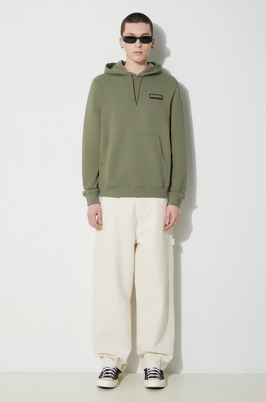 Βαμβακερή μπλούζα Napapijri B-Iaato H S NP0A4HPAGAE1 πράσινο SS24