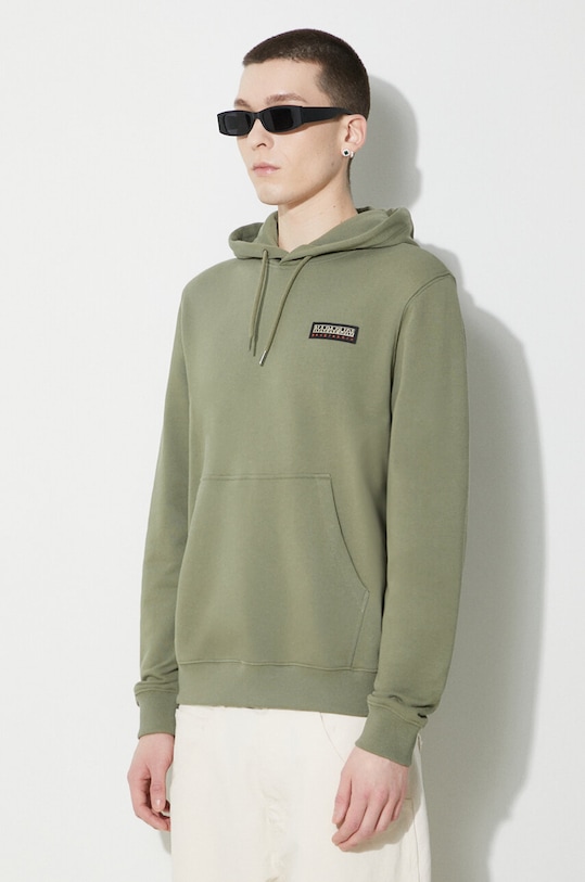 Βαμβακερή μπλούζα Napapijri B-Iaato H S πράσινο NP0A4HPAGAE1