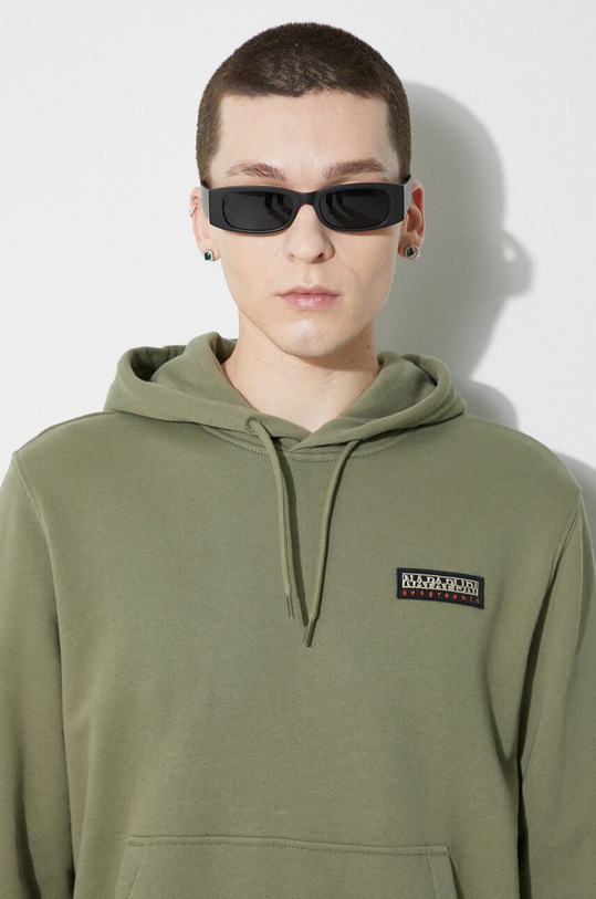 Βαμβακερή μπλούζα Napapijri B-Iaato H S NP0A4HPAGAE1 πράσινο