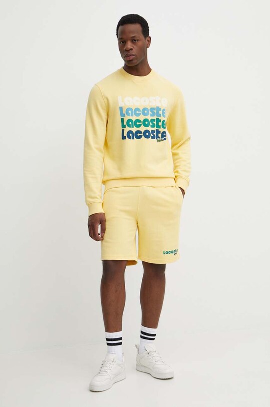 Бавовняна кофта Lacoste SH7504 жовтий SS24