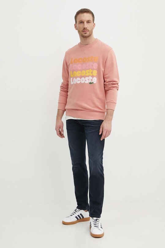 Хлопковая кофта Lacoste SH7504 розовый SS24