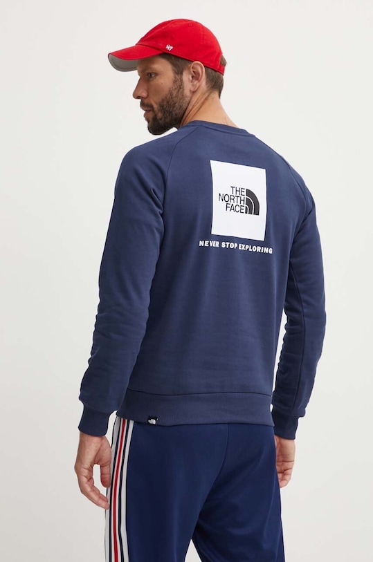 The North Face bluza bawełniana M Raglan Redbox Crew granatowy NF0A4SZ98K21