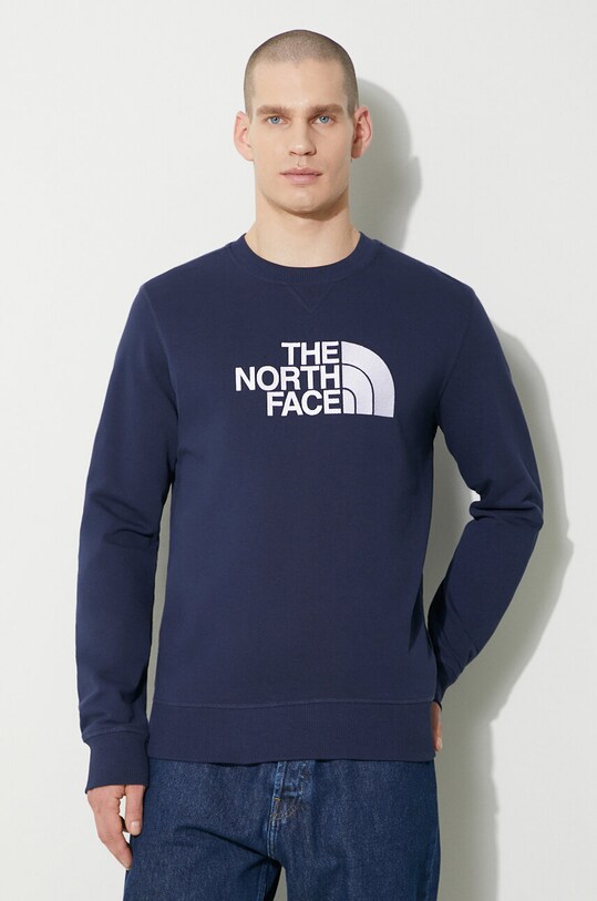 The North Face bluza bawełniana M Drew Peak Crew Light bawełna granatowy NF0A4T1E8K21