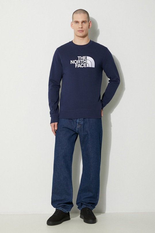 The North Face bluza bawełniana M Drew Peak Crew Light NF0A4T1E8K21 granatowy SS24