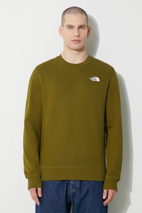 The North Face bluza bawełniana M Simple Dome Crew nadruk zielony NF0A7X1IPIB1