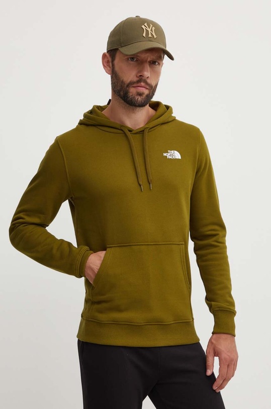 The North Face bluza bawełniana M Simple Dome Hoodie zielony NF0A7X1JPIB1