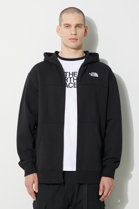 The North Face sweatshirt M Essential Fz Hoodie applique black NF0A87FBJK31