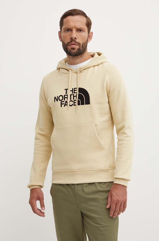 The North Face bluza bawełniana M Drew Peak Pullover Hoodie z kapturem beżowy NF00AHJY3X41