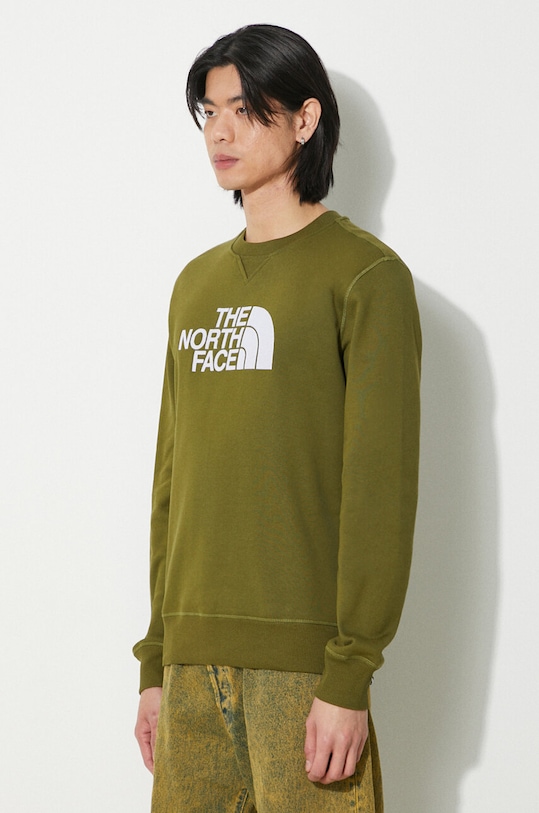 The North Face hanorac de bumbac M Drew Peak Crew verde NF0A4SVRPIB1