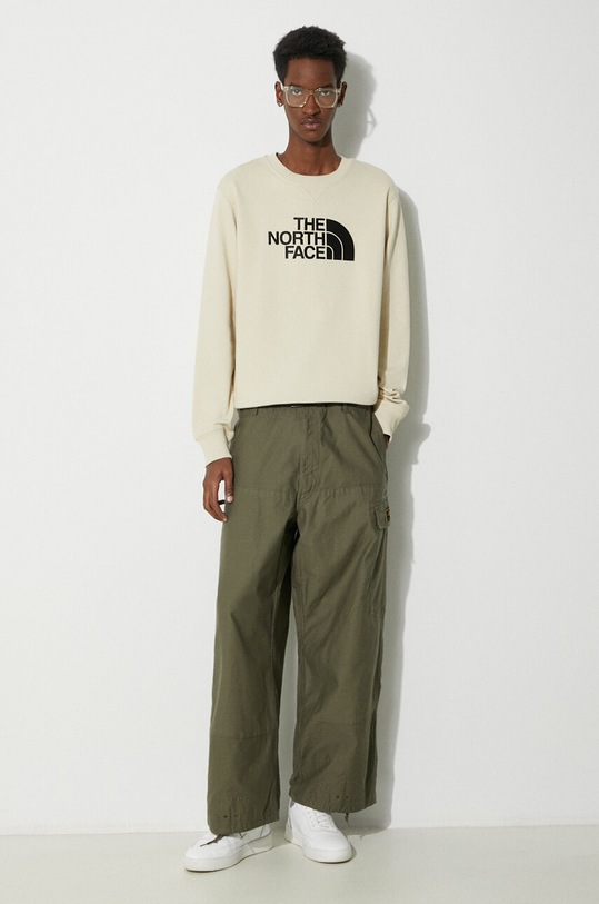 Памучен суичър The North Face M Drew Peak Crew Light NF0A4T1E3X41 бежов SS24