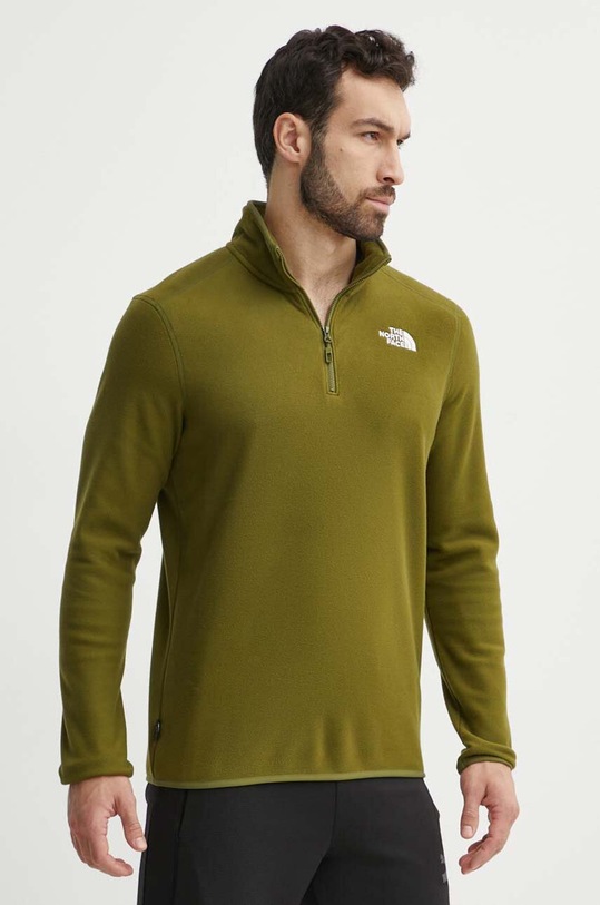 The North Face bluza sportowa M 100 Glacier 1/4 Zip bez kaptura zielony NF0A855WPIB1