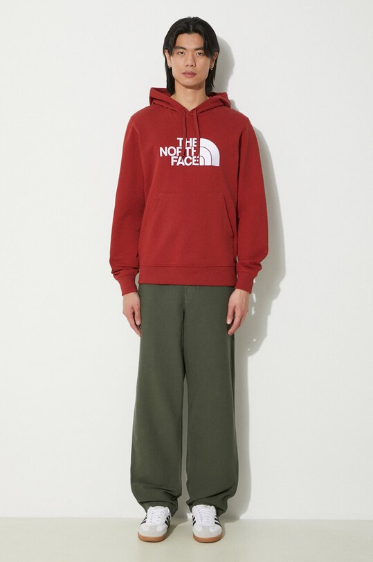 The North Face felpa in cotone M Light Drew Peak Pullover Hoodie NF00A0TEPOJ1 granata SS24
