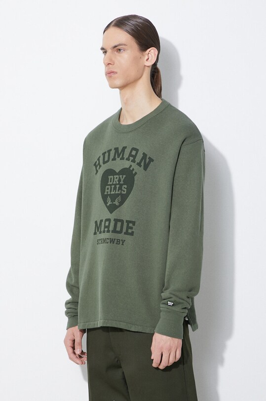 Одежда Хлопковая кофта Human Made Military Sweatshirt HM27CS020 зелёный