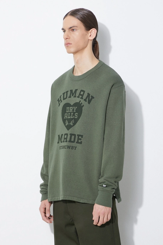 Ρούχα Βαμβακερή μπλούζα Human Made Military Sweatshirt HM27CS020 πράσινο