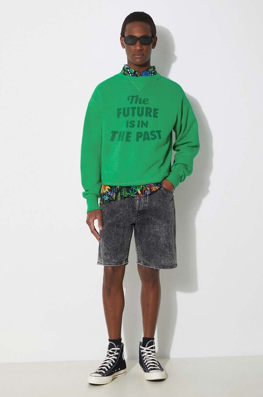Хлопковая кофта Human Made Tsuriami Sweatshirt HM27CS026 зелёный SS24