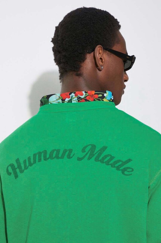 Хлопковая кофта Human Made Tsuriami Sweatshirt зелёный HM27CS026
