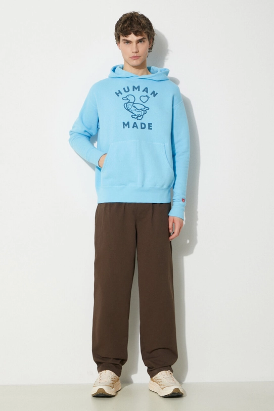 Human Made felpa in cotone Tsuriami Hoodie HM27CS028 blu SS24