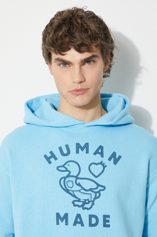Бавовняна кофта Human Made Tsuriami Hoodie HM27CS028 блакитний