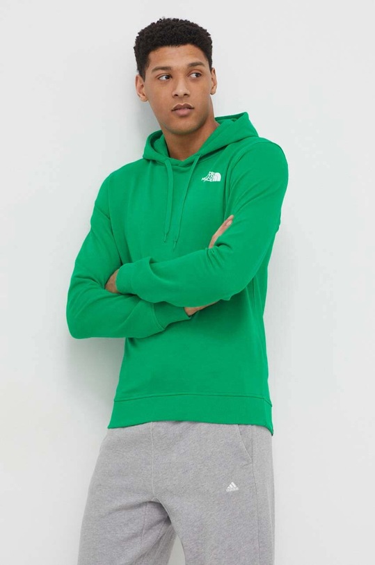 The North Face bluza bawełniana nadruk zielony NF0A2S57PO81