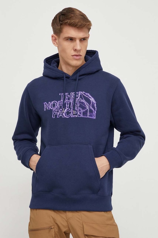 Mikina The North Face s kapucňou tmavomodrá NF0A84GKI851