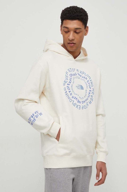 The North Face bluza bawełniana nadruk beżowy NF0A87F3QLI1