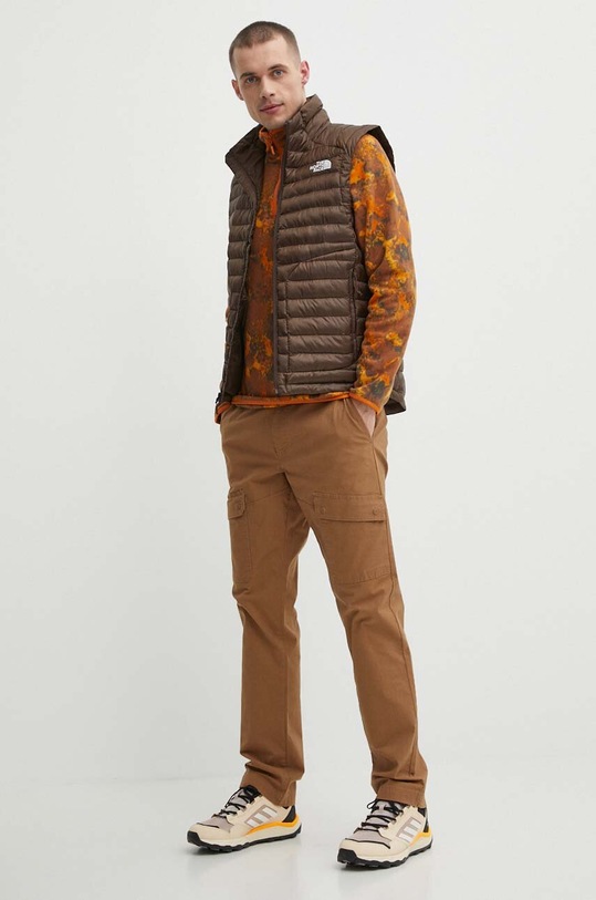 The North Face bluza sportowa 100 Glacier Printed NF0A858ZWKO1 pomarańczowy SS24