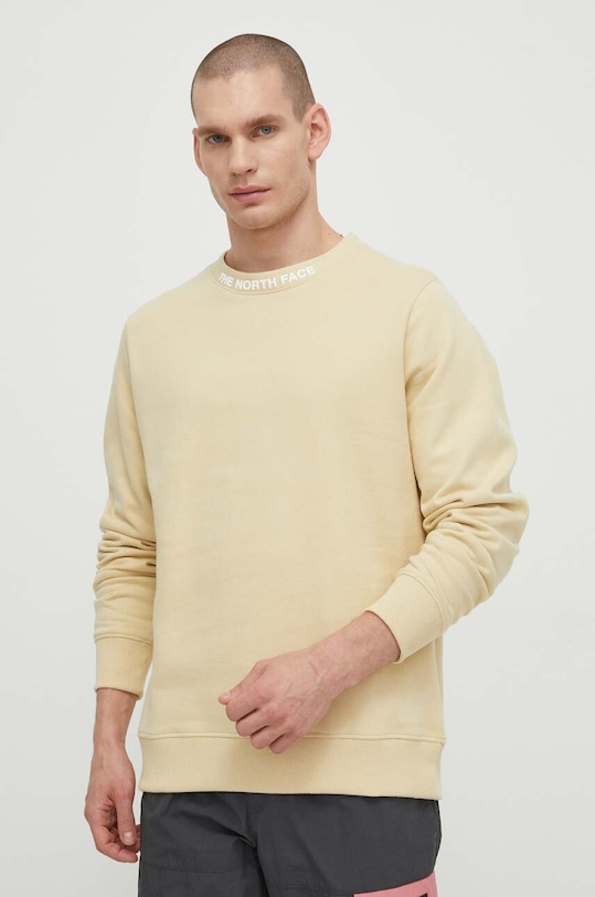 The North Face bluza bawełniana beżowy NF0A87DC3X41
