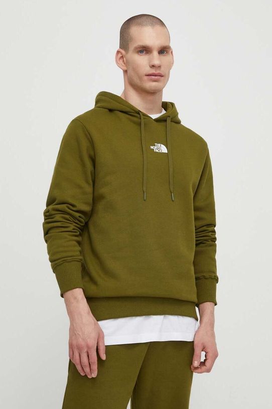 The North Face bluza bawełniana nadruk zielony NF0A87DBPIB1