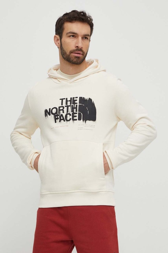 The North Face bluza bawełniana nadruk beżowy NF0A87ETQLI1