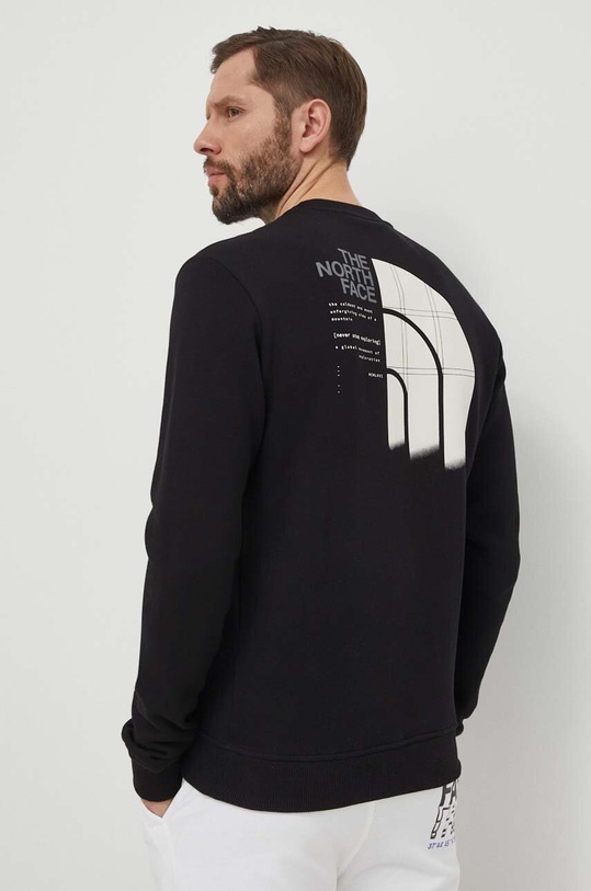The North Face bluza bawełniana nadruk czarny NF0A87EUJK31