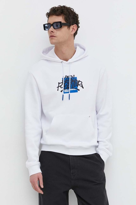 Karl Lagerfeld Jeans bluza z kapturem biały 241D1808