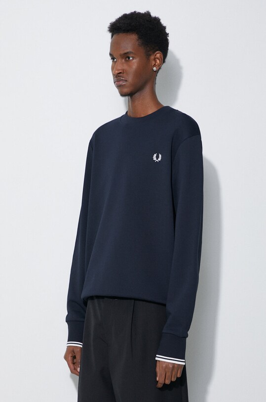 Fred Perry felpa in cotone Crew Neck Sweatshirt blu navy M7535.248
