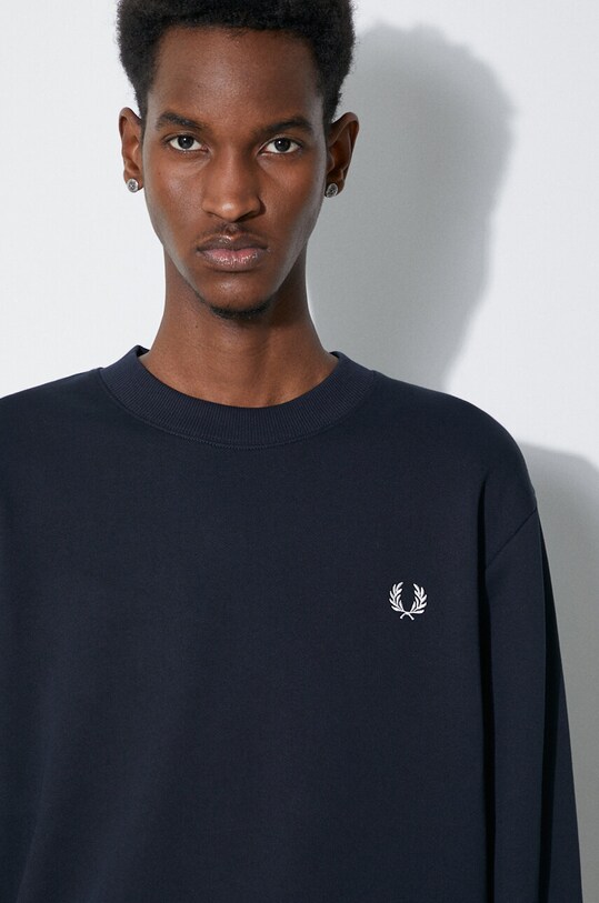 Бавовняна кофта Fred Perry Crew Neck Sweatshirt M7535.248 темно-синій