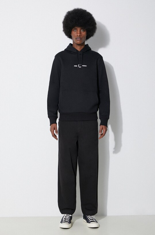 Суичър Fred Perry Double Graphic Hooded Sweat M7716.102 черен SS24