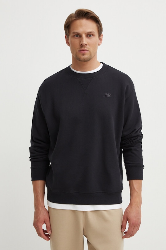 New Balance bluza bawełniana MT41506BK bawełna czarny MT41506BK