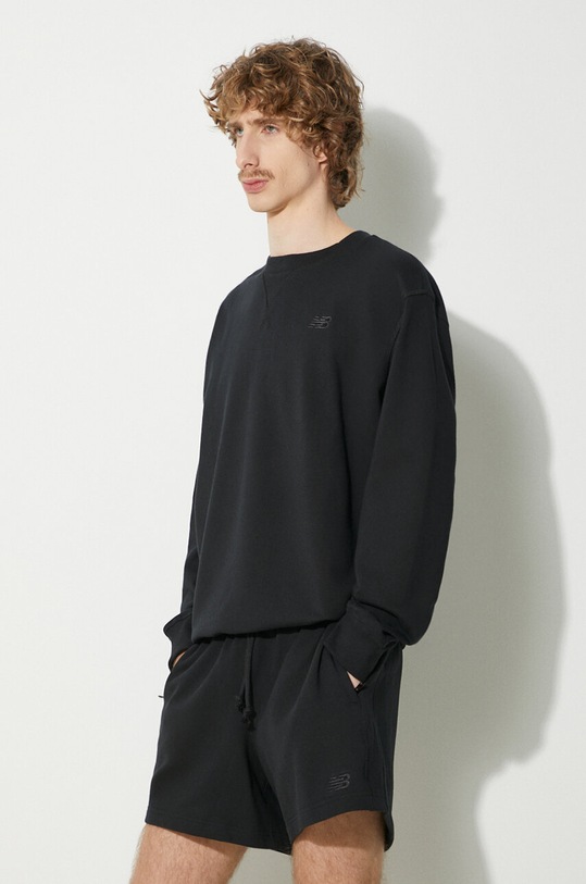 Bavlnená mikina New Balance čierna MT41506BK