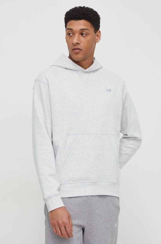 New Balance hanorac de bumbac melanj gri MT41534AHH