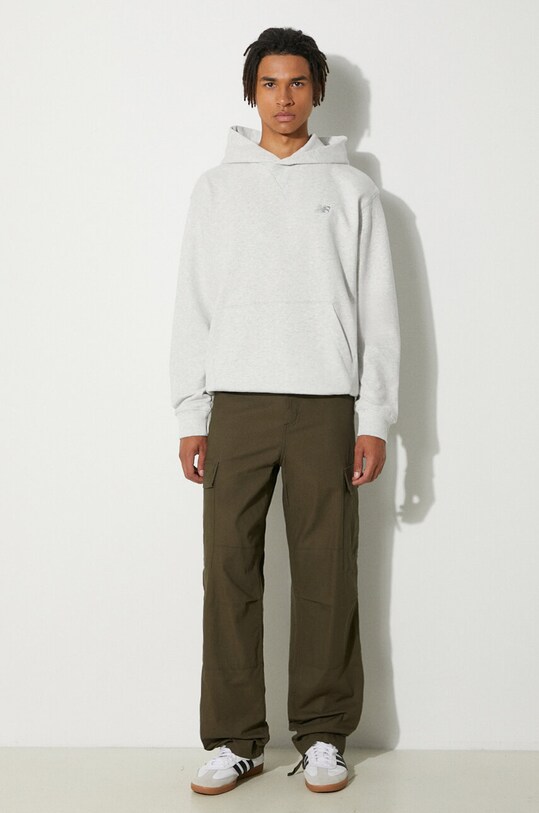 Βαμβακερή μπλούζα New Balance MT41534AHH γκρί SS24