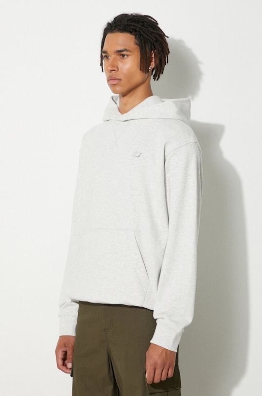 Βαμβακερή μπλούζα New Balance γκρί MT41534AHH