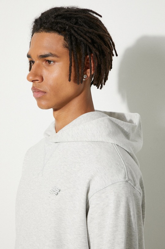 Βαμβακερή μπλούζα New Balance MT41534AHH γκρί