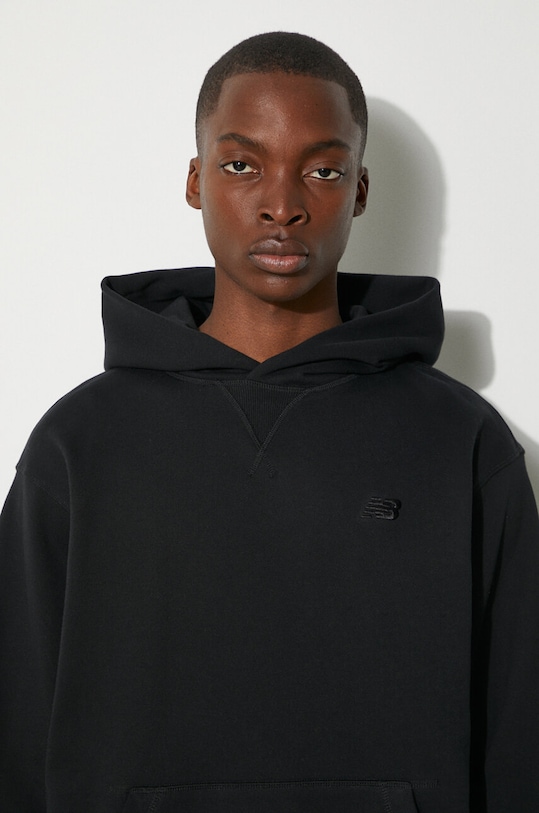 New Balance felpa in cotone MT41534BK nero