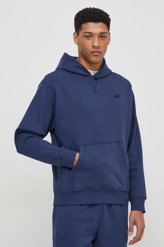 New Balance hanorac de bumbac imprimeu bleumarin MT41534NNY