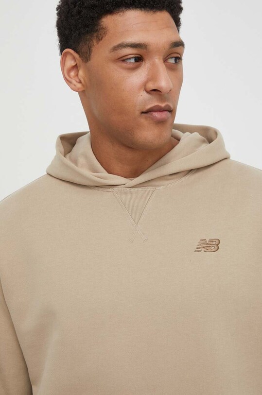 Bavlnená mikina New Balance béžová MT41534SOT